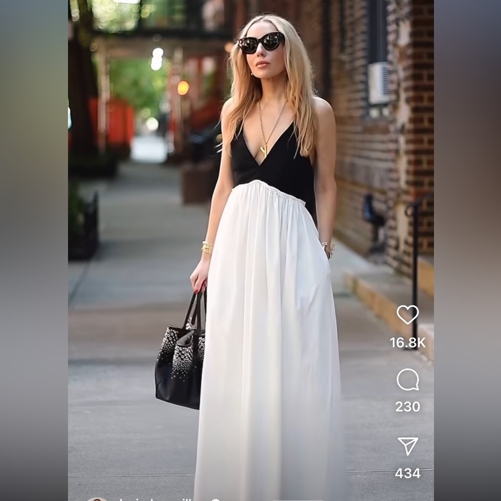 Zara Black and White Midi Dress